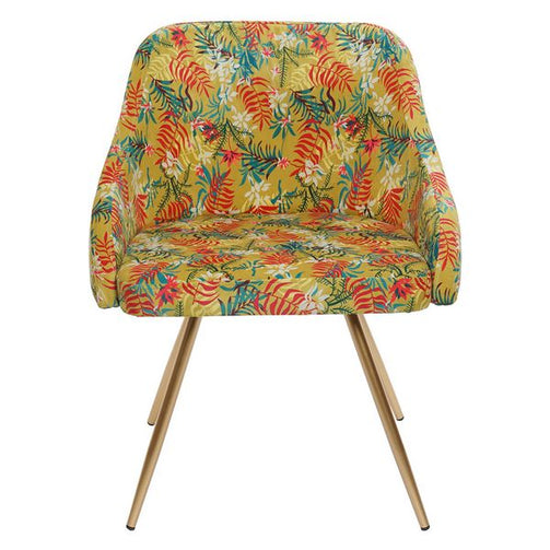 Armchair Dekodonia Yellow Metal Polyester (59 x 59 x 75 cm) Dekodonia