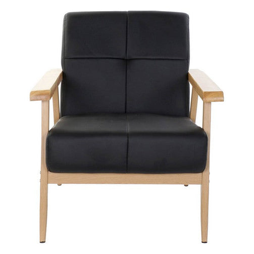 Armchair Dekodonia Black Wood Metal Polyurethane (68 x 75 x 78 cm) Dekodonia