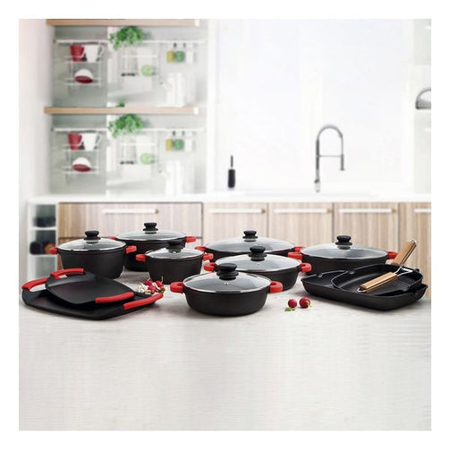 Casserole with glass lid Quid Intense Aluminium Quid