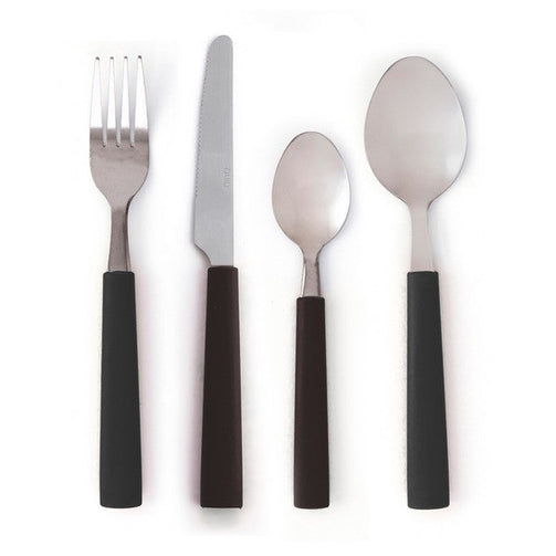 Cutlery set Quid Habitat (24 pcs) Black Stainless steel Quid