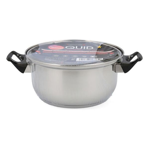 Casserole with glass lid Quid Habitat Stainless steel Quid