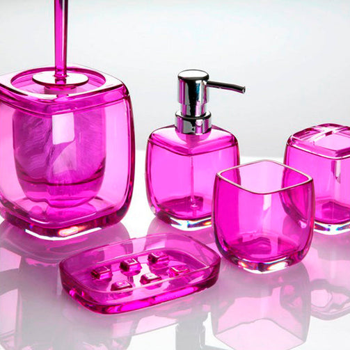 soap dish Plastic Transparent Lilac BigBuy Home
