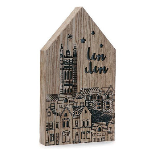 Decorative box London Wood (3,5 x 30 x 17 cm) BigBuy Home