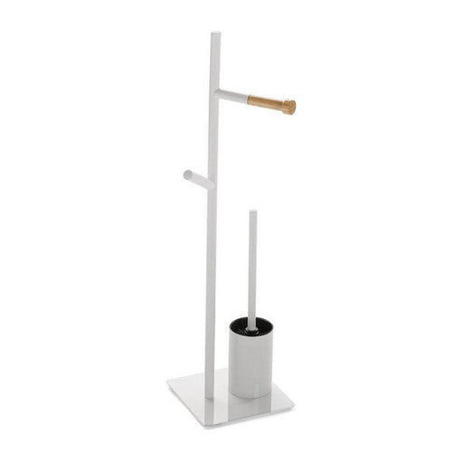 Toilet Paper Holder with Brush Stand Metal (20 x 72 x 20 cm) BigBuy Home