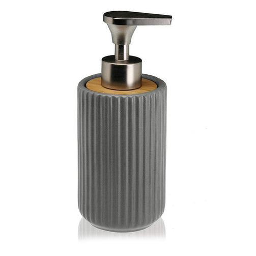 Soap Dispenser Ceramic Bamboo BigBuy Home