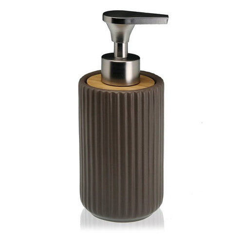 Soap Dispenser Ceramic Bamboo BigBuy Home