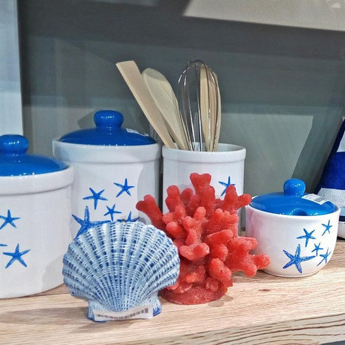 Soap Dispenser Blue Sea Ceramic BigBuy Home