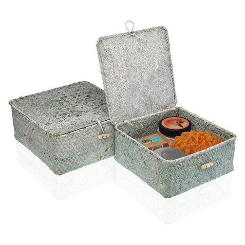 Basket set Marine algae (2 Pieces) (23 x 10 x 23 cm) BigBuy Home