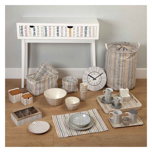 Basket set Corduroy Textile Polyester (3 Pieces) (14 x 14 x 14 cm) BigBuy Home