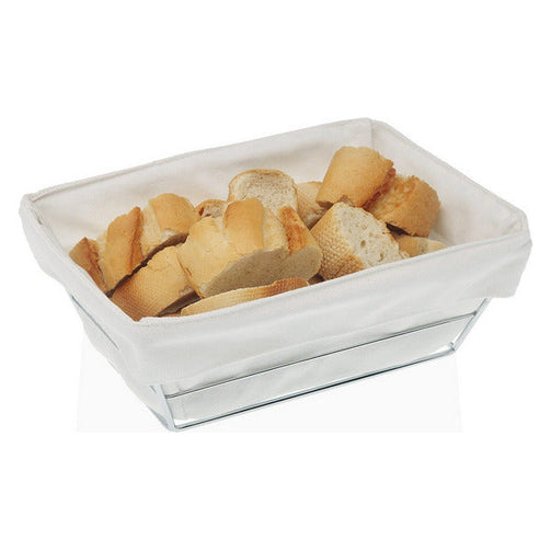 Breadbasket Metal Textile White BigBuy Home