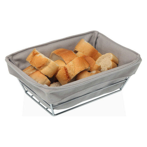 Breadbasket Metal Textile Grey BigBuy Home