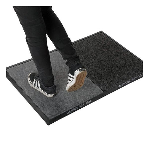 Doormat Disinfectant Grey Polyester BigBuy Home