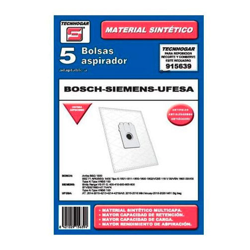 Replacement Bag for Vacuum Cleaner Tecnhogar 915639 (5 uds) Tecnhogar