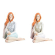 Decorative Figure Dekodonia Resin Lady (15 x 18 x 19 cm) (2 pcs) Dekodonia