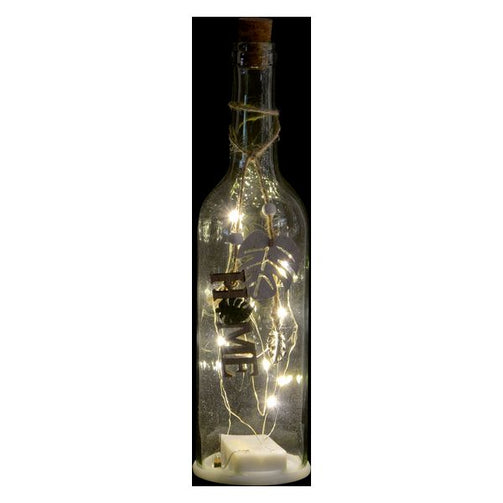 LED Bottle Dekodonia Wood Crystal Rope Tropical (7 x 30 cm) (2 pcs) Dekodonia