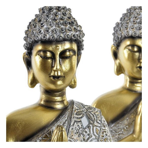 Decorative Figure Dekodonia Resin Buddha (21 x 11 x 28 cm) (2 pcs) Dekodonia