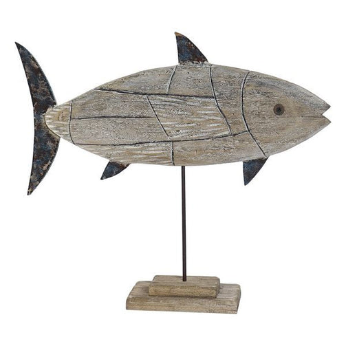 Decorative Figure Dekodonia Fish Wood Metal (53 x 12 x 46 cm) Dekodonia