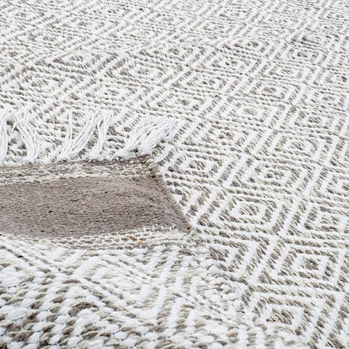 Carpet Dekodonia Beige Cotton Rhombus (230 x 160 cm) Dekodonia