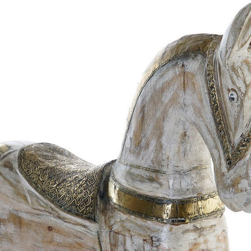 Decorative Figure Dekodonia Horse Brass Mango wood (61 x 10 x 58 cm) Dekodonia