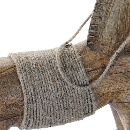 Decorative Figure Dekodonia Horse Rope Mango wood Natural (38 x 10 x 50 cm) Dekodonia