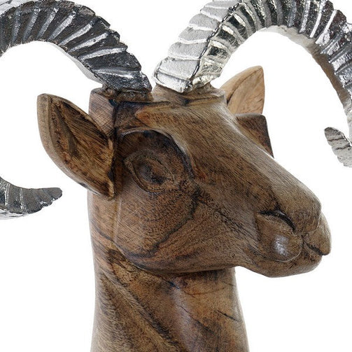 Decorative Figure Dekodonia Aluminium Mango wood Natural (28 x 13 x 38 cm) Dekodonia