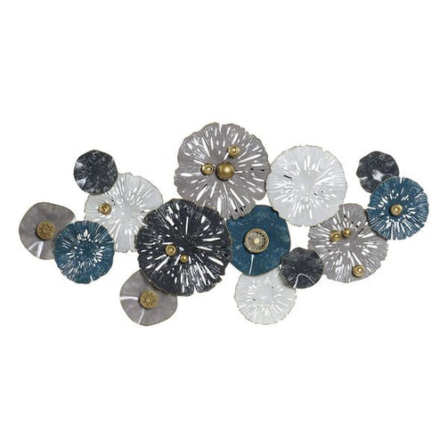 Wall Decoration Dekodonia Green Metal Tropical Flowers Dekodonia