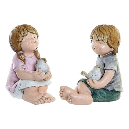 Decorative Figure Dekodonia Fibreglass Boys (2 pcs) (26 x 28 x 33 cm) Dekodonia