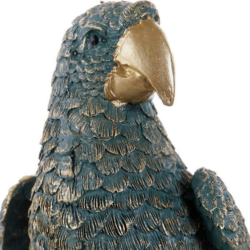 Sculpture Dekodonia Parrot Green Resin (13 x 9 x 25 cm) Dekodonia