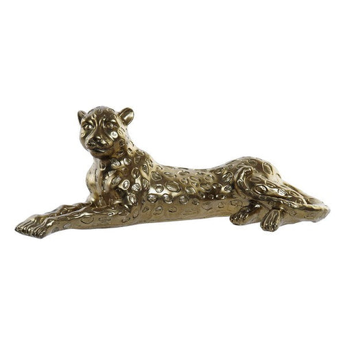 Sculpture Dekodonia Leopard Golden Resin (59 x 21 x 20 cm) Dekodonia