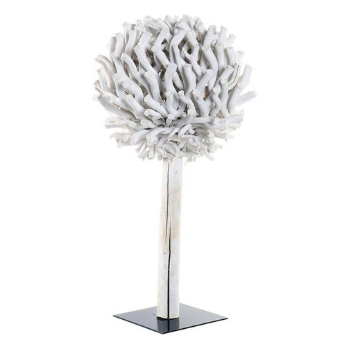 Decoration Dekodonia Tree Circular White Wood Dekodonia