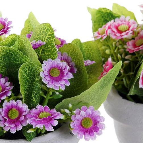 Decorative Flower Dekodonia Paper Plastic Cloth Iron (2 pcs) (14 x 14 x 17 cm) Dekodonia