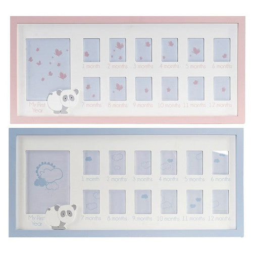 Photo frame Dekodonia Wood Crystal Panda bear (63 x 1 x 29 cm) (2 pcs) Dekodonia