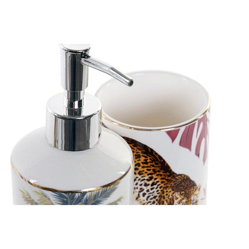 Bath Set Dekodonia Porcelain Leopard (2 pcs) Dekodonia