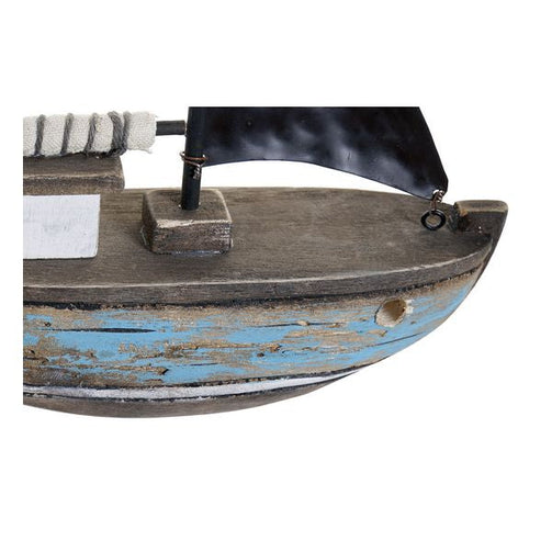 Decorative Figure Dekodonia Barco Metal Paolownia wood (19 x 5 x 21 cm) Dekodonia