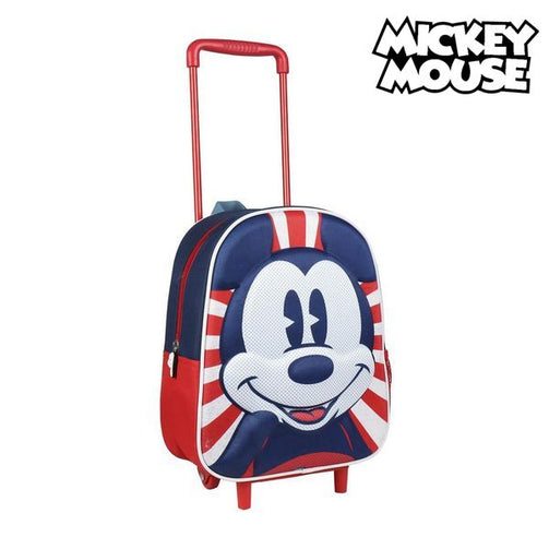 3D School Bag with Wheels Mickey Mouse Red Mickey Mouse