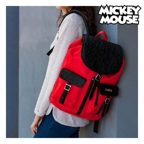 Casual Backpack Mickey Mouse Red Black Mickey Mouse
