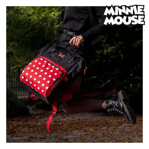 Casual Backpack Minnie Mouse Black Red Minnie Mouse