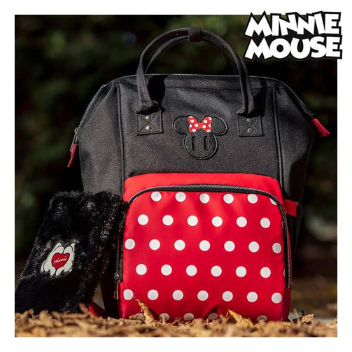 Casual Backpack Minnie Mouse Black Red Minnie Mouse