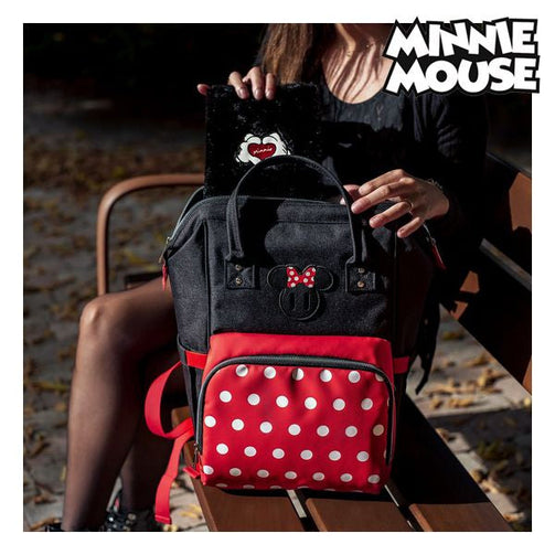 Casual Backpack Minnie Mouse Black Red Minnie Mouse