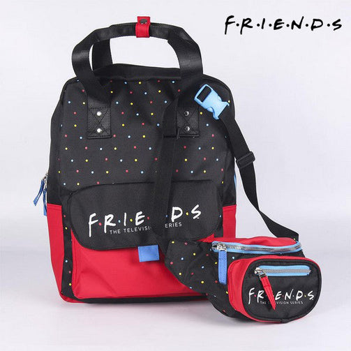 School Bag Friends Black (28 x 28 x 11 cm) Friends