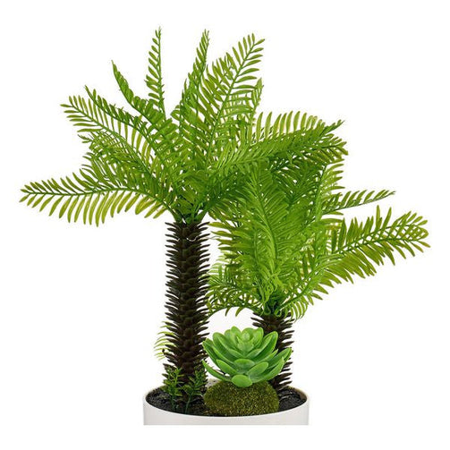 Decorative Plant Plastic (18 x 33 x 18 cm) White Ibergarden