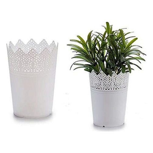 Plant pot White Plastic White Ibergarden