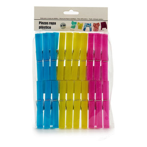 Clothes Pegs Plastic (20 Pieces) BigBuy Home