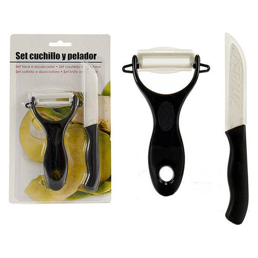 Vegetables Cutter and Peeler Black Plastic (2,2 x 23 x 14 cm) BigBuy Home