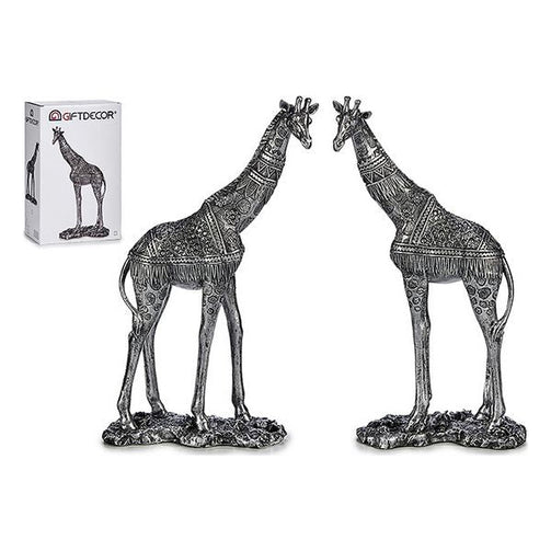 Garden statues Silver Resin Silver (22,5 x 37 x 9 cm) BigBuy Home