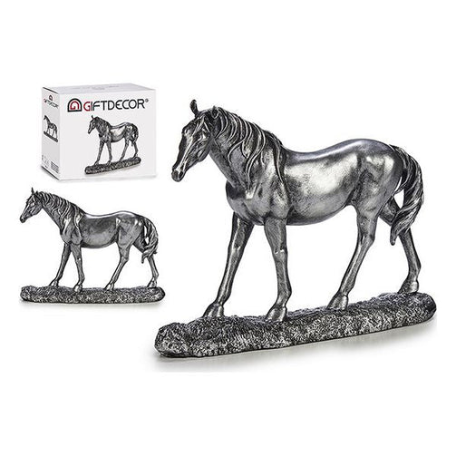 Horse Silver Resin Silver (7,5 x 23,5 x 30 cm) BigBuy Home