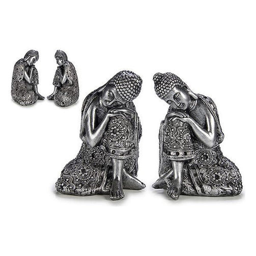 Garden statues Silver Resin Silver (9,5 x 15 x 12 cm) BigBuy Home