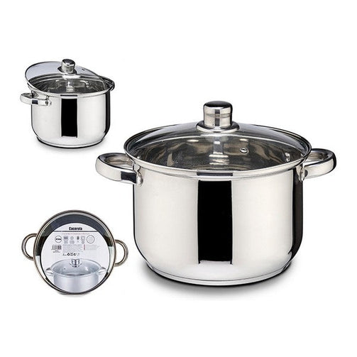 Casserole Stainless steel 24 cm BigBuy Home