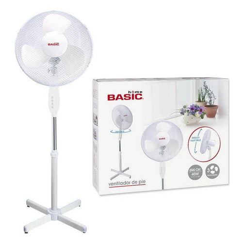 Freestanding Fan Basic Home 40W 3 speeds White (Ø 40 cm) Basic Home