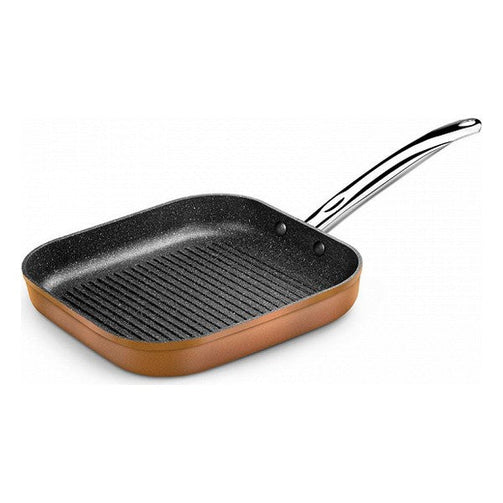 Grill pan with stripes Monix M740030 Grill 28 cm Brown Black Monix